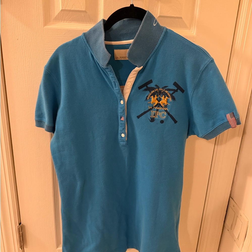 La Martina IPC Blue Short Sleeve Polo Shirt